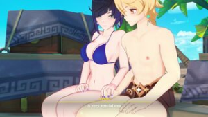 Yelan at the beach - Genshin Impact animation on Crohasit