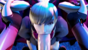 black cat d.va and pink mercy blowjob futanari - ﻿3D animation on Crohasit