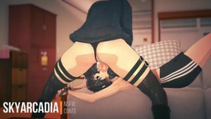 deepthroating futa cock on couch - ﻿3D animation on Crohasit