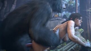 lara vs gorila - ﻿3D animation on Crohasit
