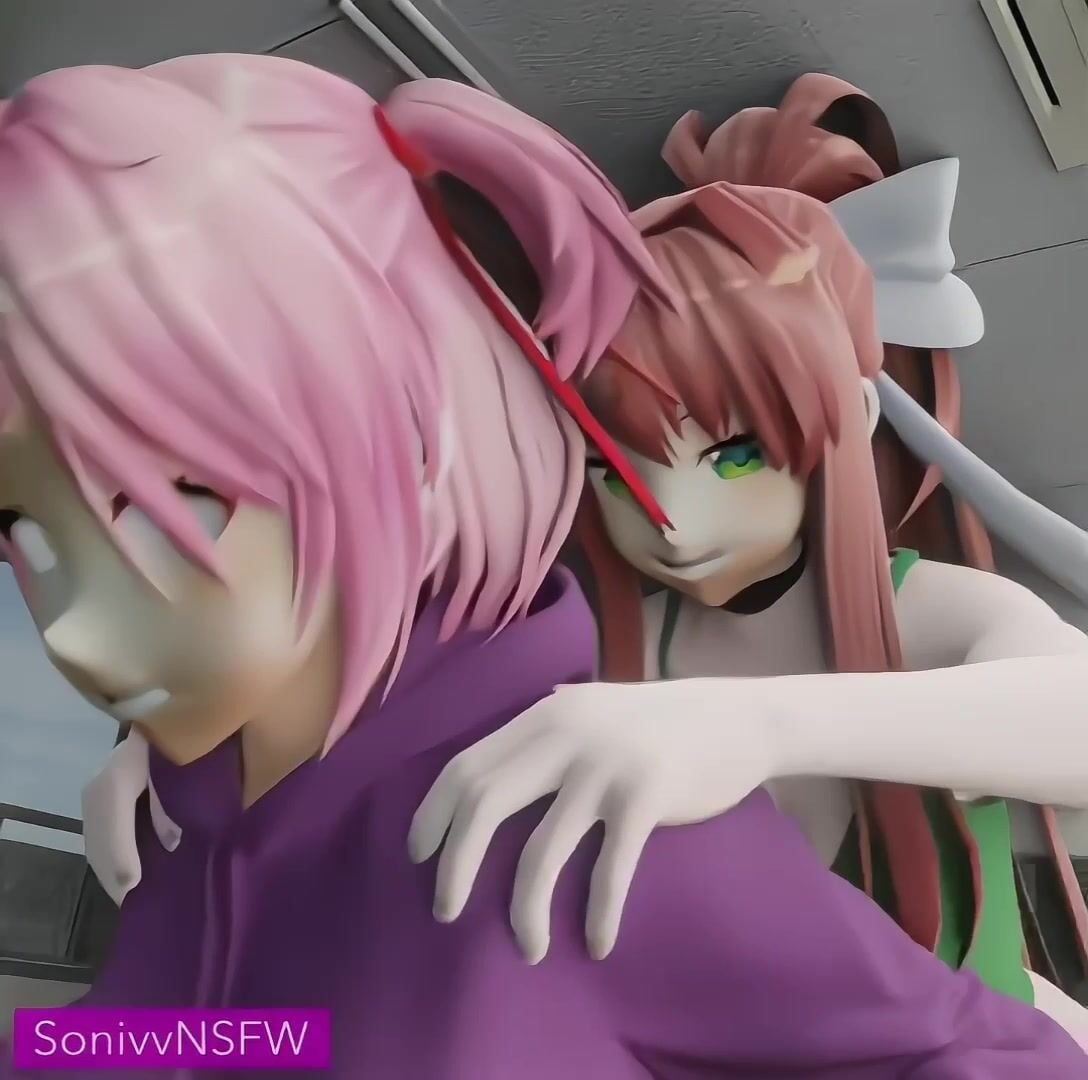 Monica & Natsuki - doki doki literature club animation on Crohasit