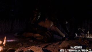 werewolf & woman - ﻿3D animation on Crohasit