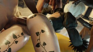 2B Foursome Spitroast [QoS Edit] (Futuruetist) - ﻿3D animation on Crohasit
