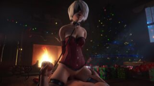 2B Xmas Part 2 (Side View) [4k] [VG Erotica] [VG Erotica] - Nier Automata animation on Crohasit