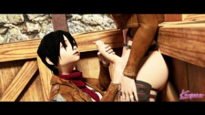 [4K] No Retreat (Futa) (Mikasa X Annie) (Attack on Titan) [Kaepora] - ﻿3D animation on Crohasit