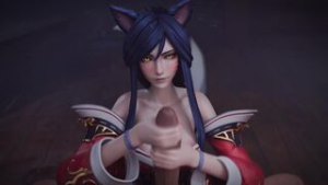 Ahri handjob - ﻿3D animation on Crohasit