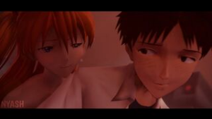Asuka Langley X Shinji Ikari (Femdom) - ﻿3D animation on Crohasit