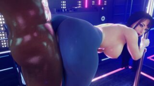 Chun-li [Blue Leggings] [Blacked] First Day Pole Dancing - ﻿3D animation on Crohasit