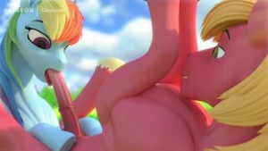 Clopician – Rainbow Dash Sucks Off Big Mac - ﻿3D animation on Crohasit