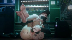 D.Va Exhibitionism [Bodywriting][Mept44][NO WM] - ﻿3D animation on Crohasit