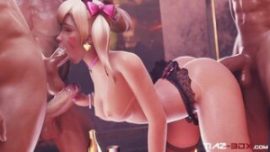 D.va foursome cat outfit - Overwatch animation on Crohasit