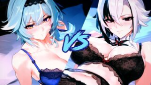 Eula Vs Arlecchino Blacked HMV - Genshin Impact animation on Crohasit