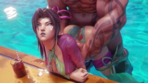 FUCKED IN POOL - ﻿3D animation on Crohasit