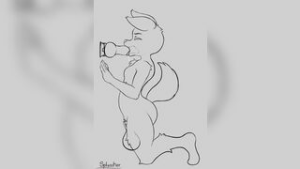 Femboy Autofellatio through Portal - 2D animation on Crohasit