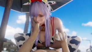 Fiona cowgirl riding on the beach - ﻿3D animation on Crohasit