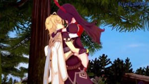 Genshin Impact – Amber fucks with Aether - ﻿3D animation on Crohasit