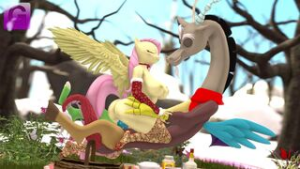 [Gorilka] Discord X Fluttershy – Christmas Party - ﻿3D animation on Crohasit