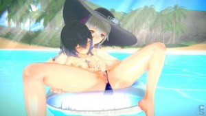 HI3 Bronya x Seele at beach (Chopsticker) - Honkai Impact animation on Crohasit
