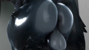Horny femboy ass against glass - ﻿3D animation on Crohasit
