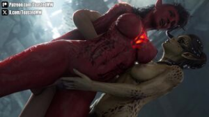 Karlach X Lae’zel Dungeon Threesome - ﻿3D animation on Crohasit