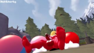 Knuckles popping balloons - ﻿3D animation on Crohasit