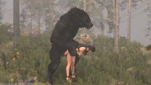 Lara Croft raped by a werewolf - ﻿3D animation on Crohasit