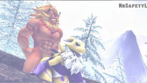 Leomon and Renamon [1080p] - ﻿3D animation on Crohasit