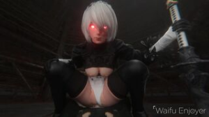 Logic virus makes 2B horny - ﻿3D animation on Crohasit