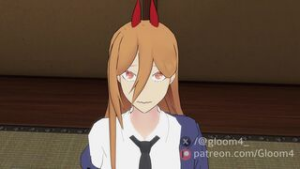 Makima Futa x Power & Kobeni Deepthroat - chainsaw man animation on Crohasit