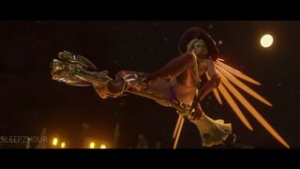 Mercy In Halloween With Her Broom [SleepzHour] - ﻿3D animation on Crohasit