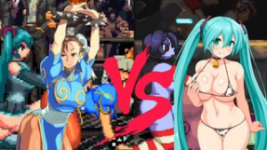 Miku VS. Chun-Li and Squigly VS. Morrigan | MUGEN - Mugen animation on Crohasit