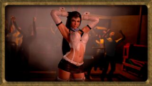 Naughty shapely Tifa in bunny outfit public dancing for her bar visitors - ﻿3D animation on Crohasit