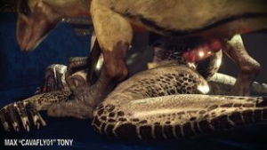 Nurja gets fucked by a dinosaur! - ﻿3D animation on Crohasit