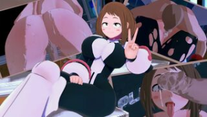 Ochako showing off different Positions - ﻿3D animation on Crohasit