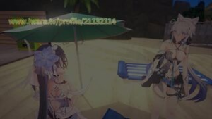 QOS NTR Double Sperm Extraction Competition Seele & Kiana(ENG SUBS)-2113 - Honkai Star Rail animation on Crohasit