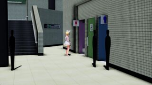 Rin in front of the station toilet - vocaloid animation on Crohasit