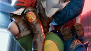 Rogue X Capwolf [Rekin3D] - ﻿3D animation on Crohasit