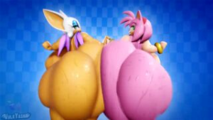 Rouge & Amy Ass Clapping Sonic - ﻿3D animation on Crohasit