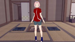 Sakura Haruno workout - ﻿3D animation on Crohasit