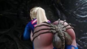 Samus getting teamed by Facehugger Alt Angle (noname55) - Metroid animation on Crohasit