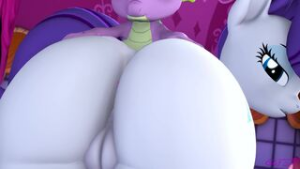Spike fucks Rarity’s buttcheeks - ﻿3D animation on Crohasit