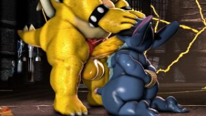 Stich and Bowser - ﻿3D animation on Crohasit