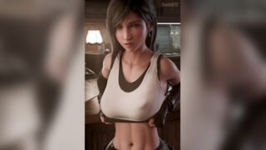 Tifa Titty Drop, Censored - ﻿3D animation on Crohasit