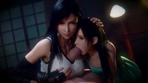 Tifa and Tifa blowjob ver 1 - ﻿3D animation on Crohasit