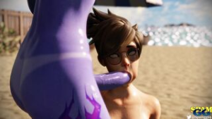 Tracer Cheek Blowjob (Spamgg69) - ﻿3D animation on Crohasit