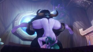 Tyrande and Tauren getting a taste of each other - ﻿3D animation on Crohasit