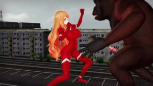 UV Mia vs. the Violent Giant Ape - ﻿3D animation on Crohasit
