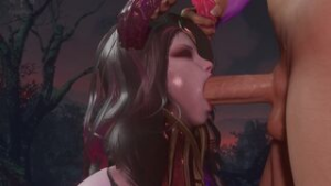 Vykas 1on1 kneeling deepThroat - ﻿3D animation on Crohasit