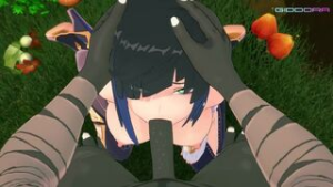 Yelan, a blowjob for hilichurl. - ﻿3D animation on Crohasit