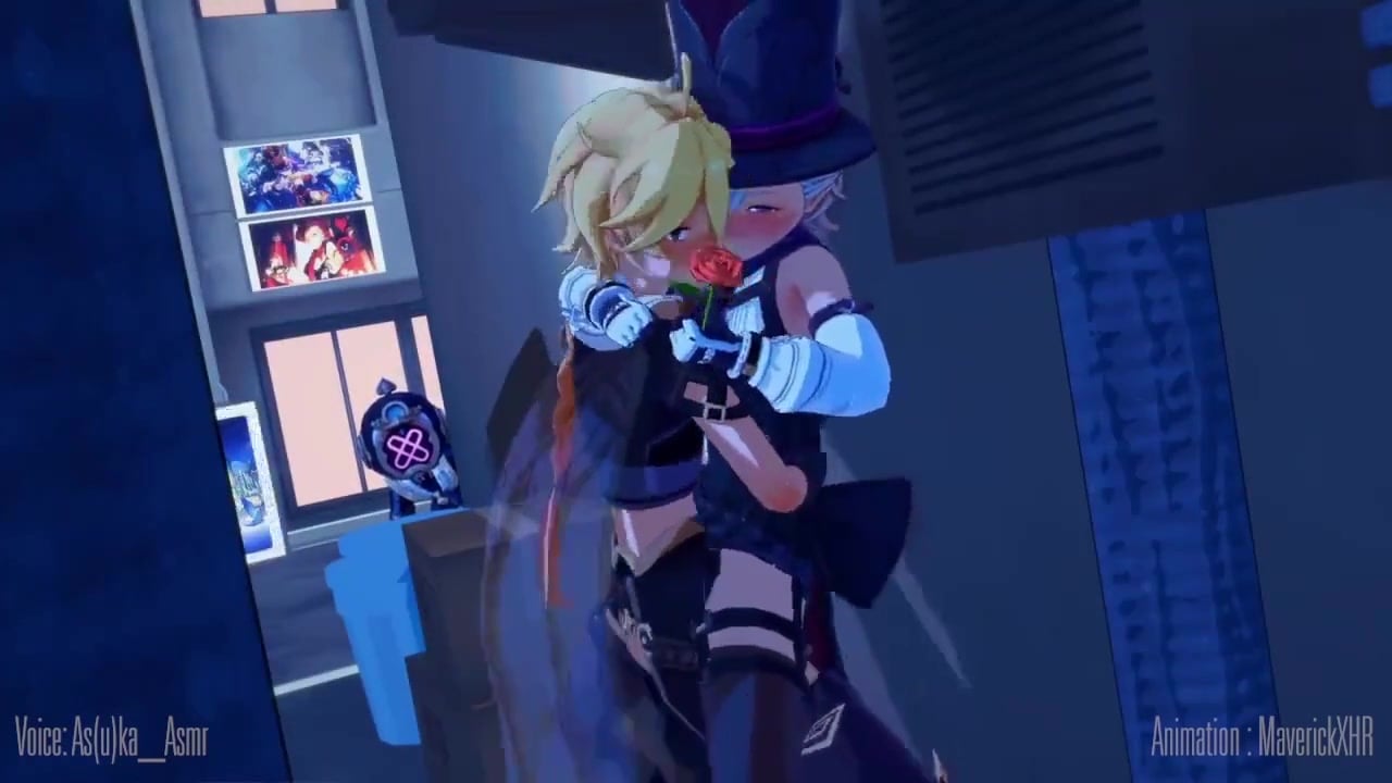 Aether x lyney - ﻿3D animation on Crohasit